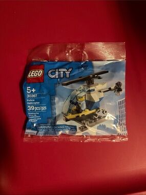 Lego City Blue White Police Helicopter Polybag